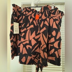 Black and Brown Patterned Shorts